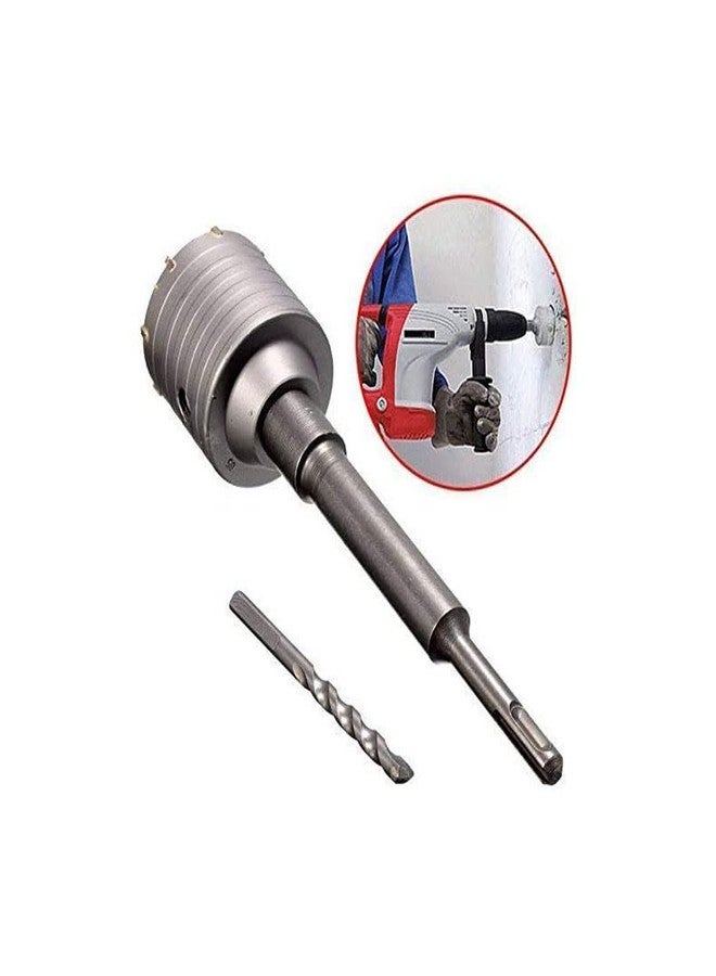 UPTODATETOOLS Wall Hole Drill Bit 75mm Concrete Cement Stone Hole Saw Cutter 290mm Drilling Depth Round Shank with Connecting Rod - Image 3